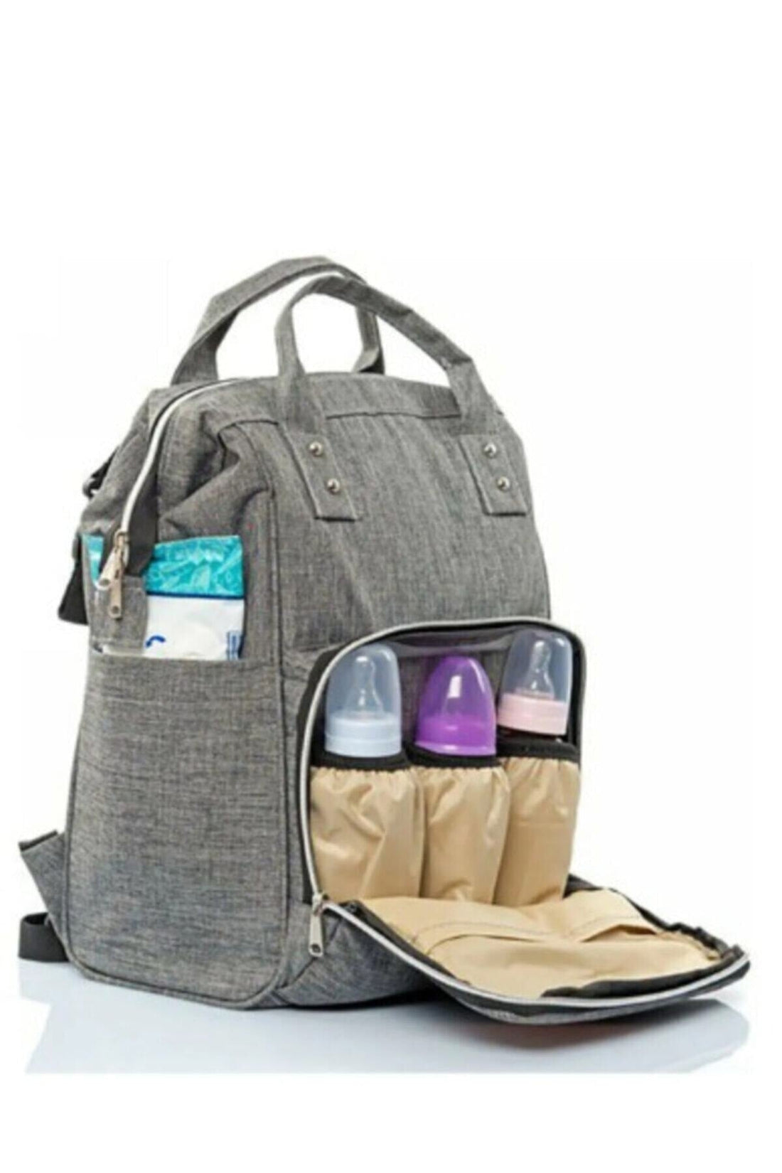 26-Mother Baby Care Backpack Gray (New)