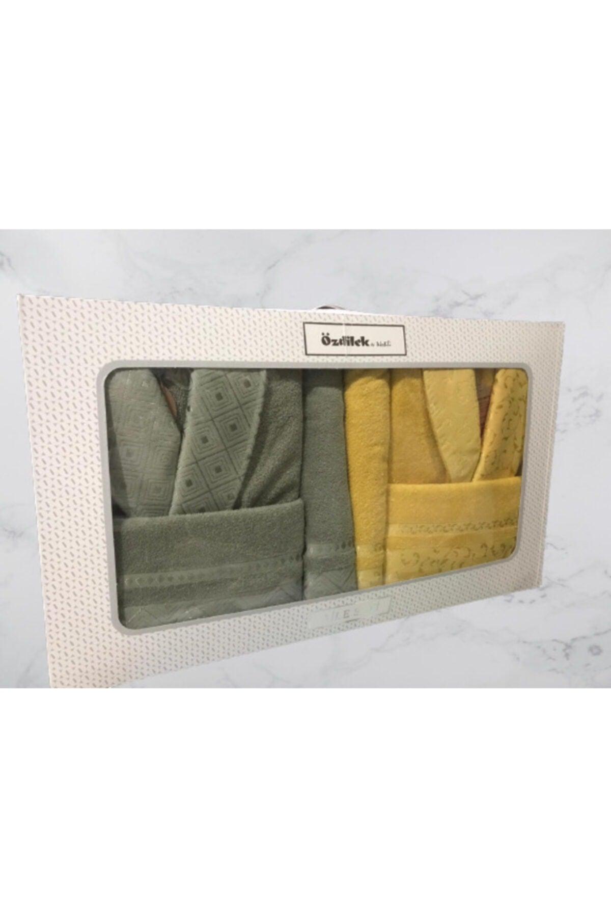 6 Piece Family Set Bathrobe Set Mustard-khaki - Swordslife