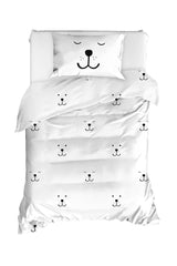 100% Natural Cotton Single Duvet Cover Set Eles White - Swordslife