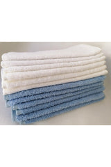 12 Pcs Multi-Purpose Kitchen Hand Towel Drying Dust Cloth 6 White 6 Blue 30x30 Cm - Swordslife