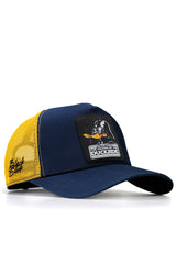 V1 Trucker Duckside - Unisex Navy Blue-Yellow Cap with 11 Code Logo