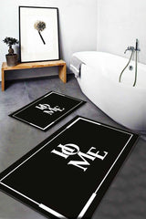 Gardenia Patterned Washable Non-Slip Base 2 Pcs. Bathroom Carpet Doormat Closet Set Bath-0005 - Swordslife