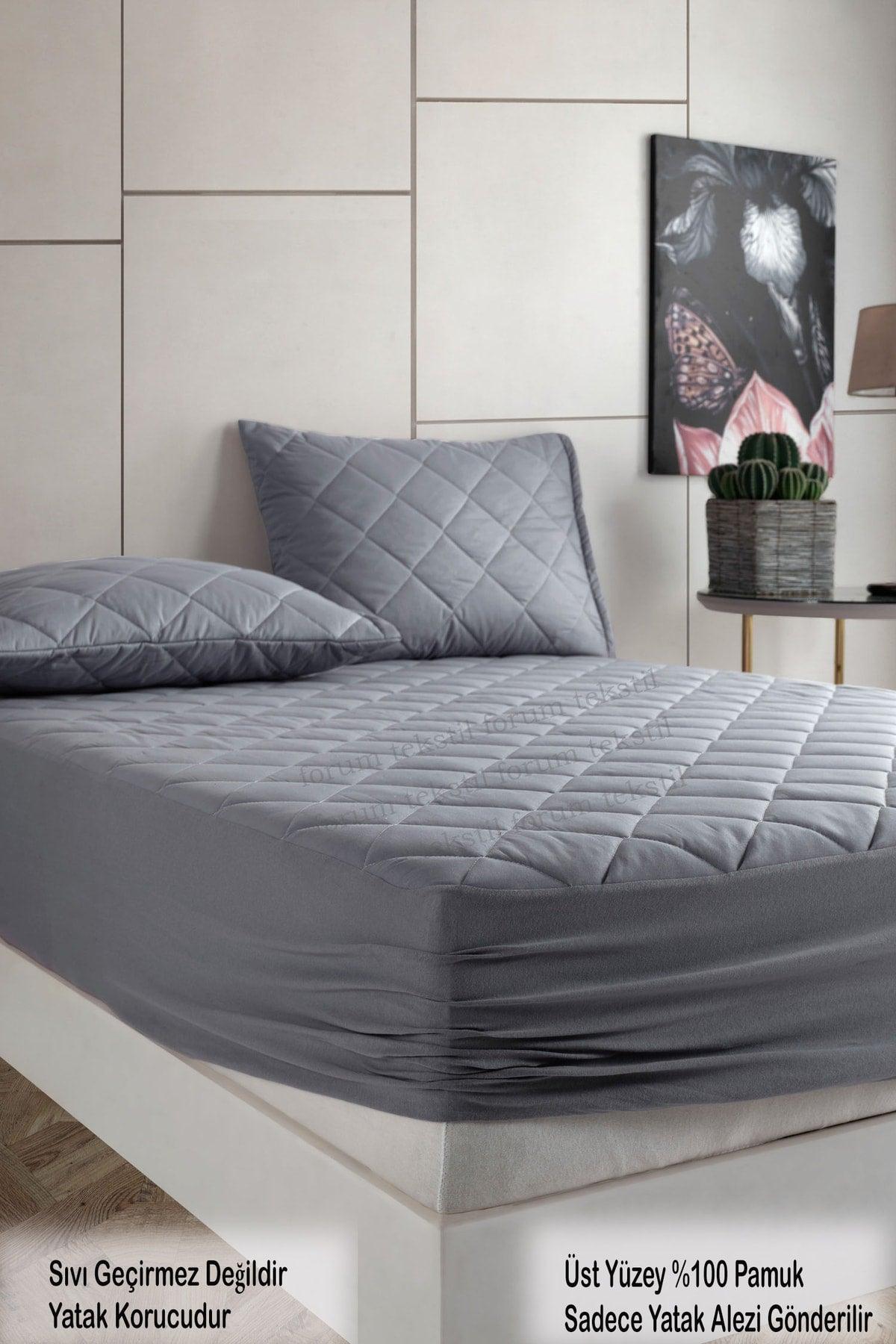 Colored Gray Quilted Mattress Protector Fitted Full Edge Mattress Bed Sheet 100% Cotton Single Double Duvet Cover 10 Size - Swordslife