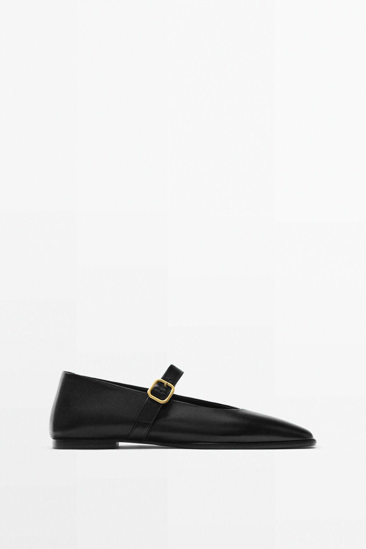 Buckled Banded Leather Flats - Swordslife