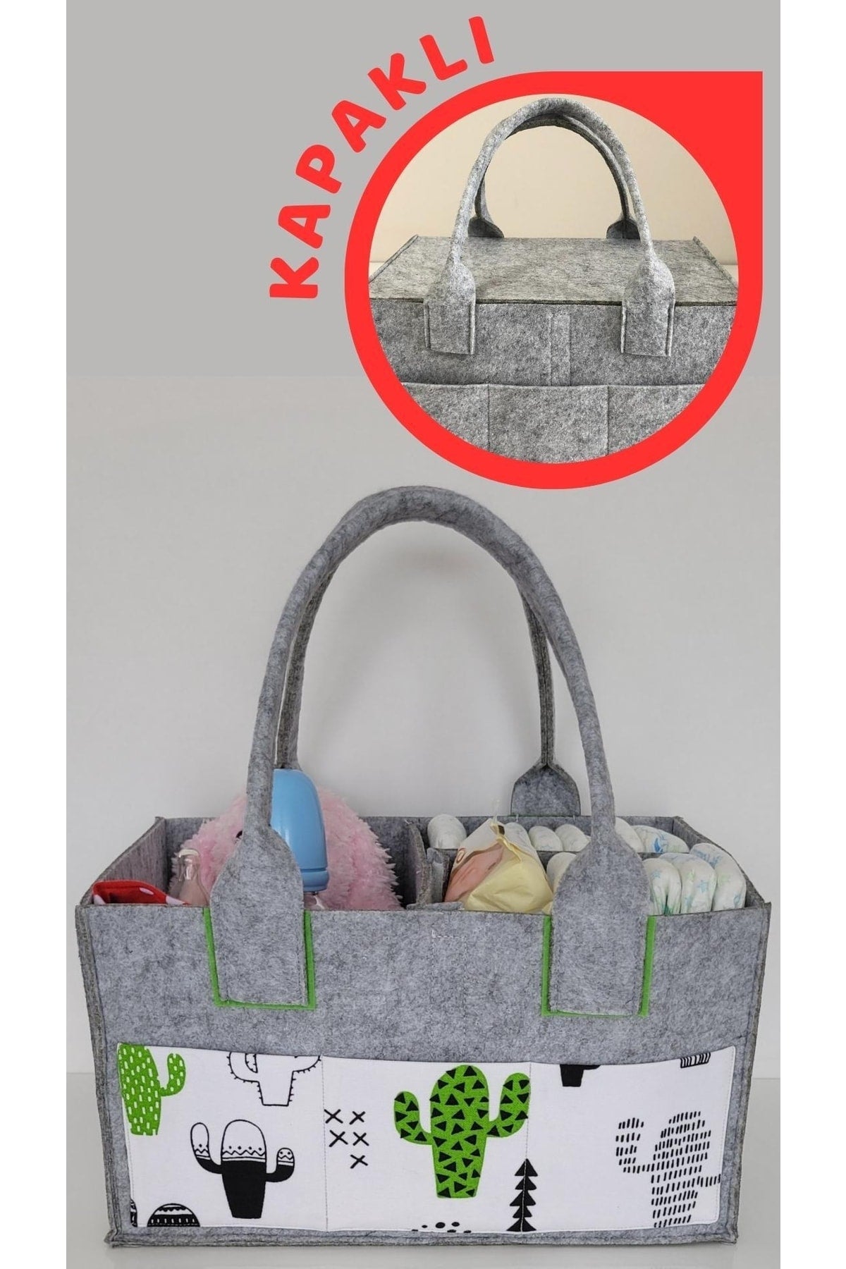 Handmade Multi-Purpose Felt Mother Baby Care And Organizer Bag Functional Organizer With Lid