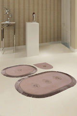 Polaris Mink 3-Piece Bath Mat Set Non-Slip Base Dowry Lacy Closet Set - Swordslife