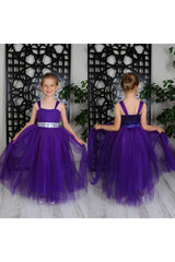 Girl Purple Long Cotton Cocoon Dress