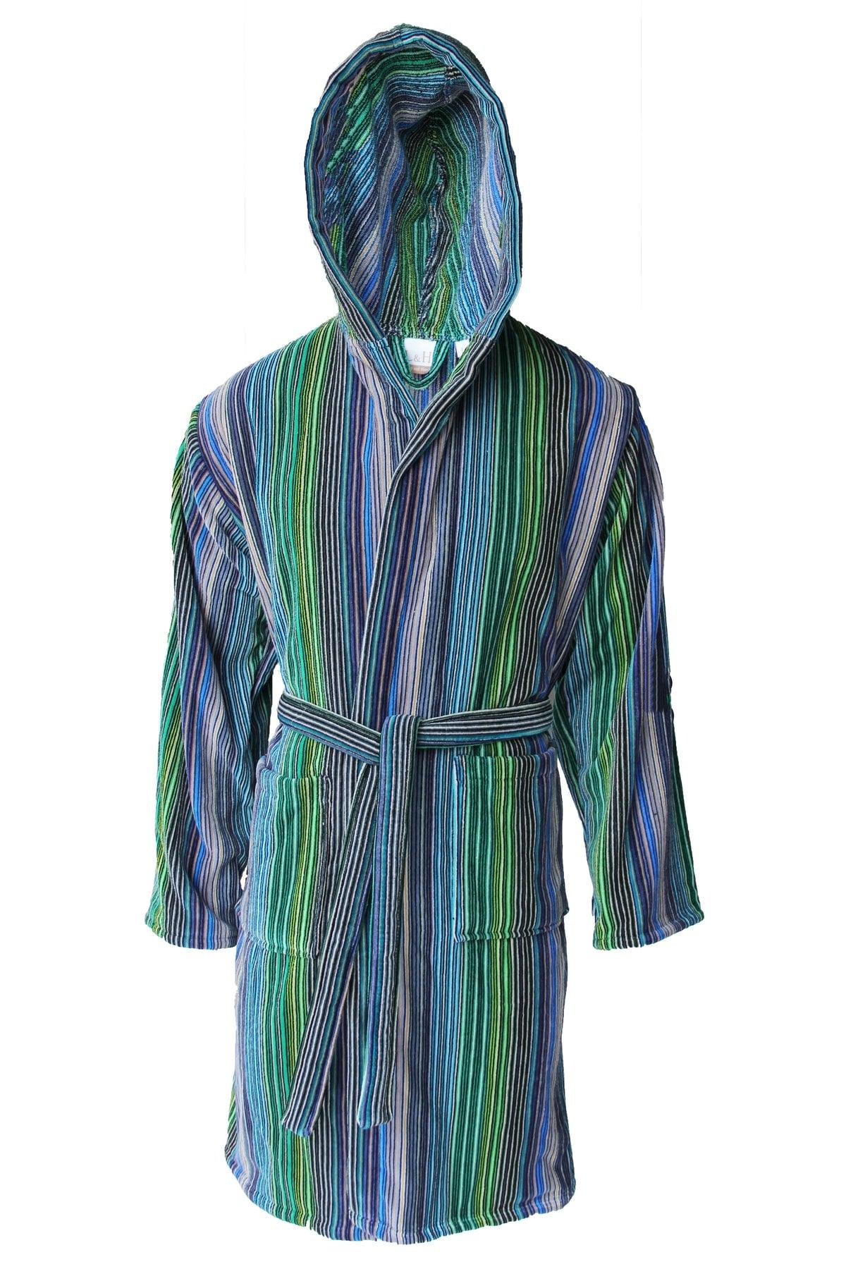 100% Cotton Yarn Dyed Velvet Bathrobe - Swordslife