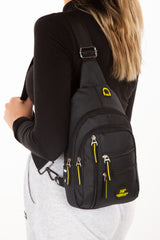 Single Arm Backpack With Linen Ears And Usb Output Cross Shoulder And Waist Bag (19X29CM)