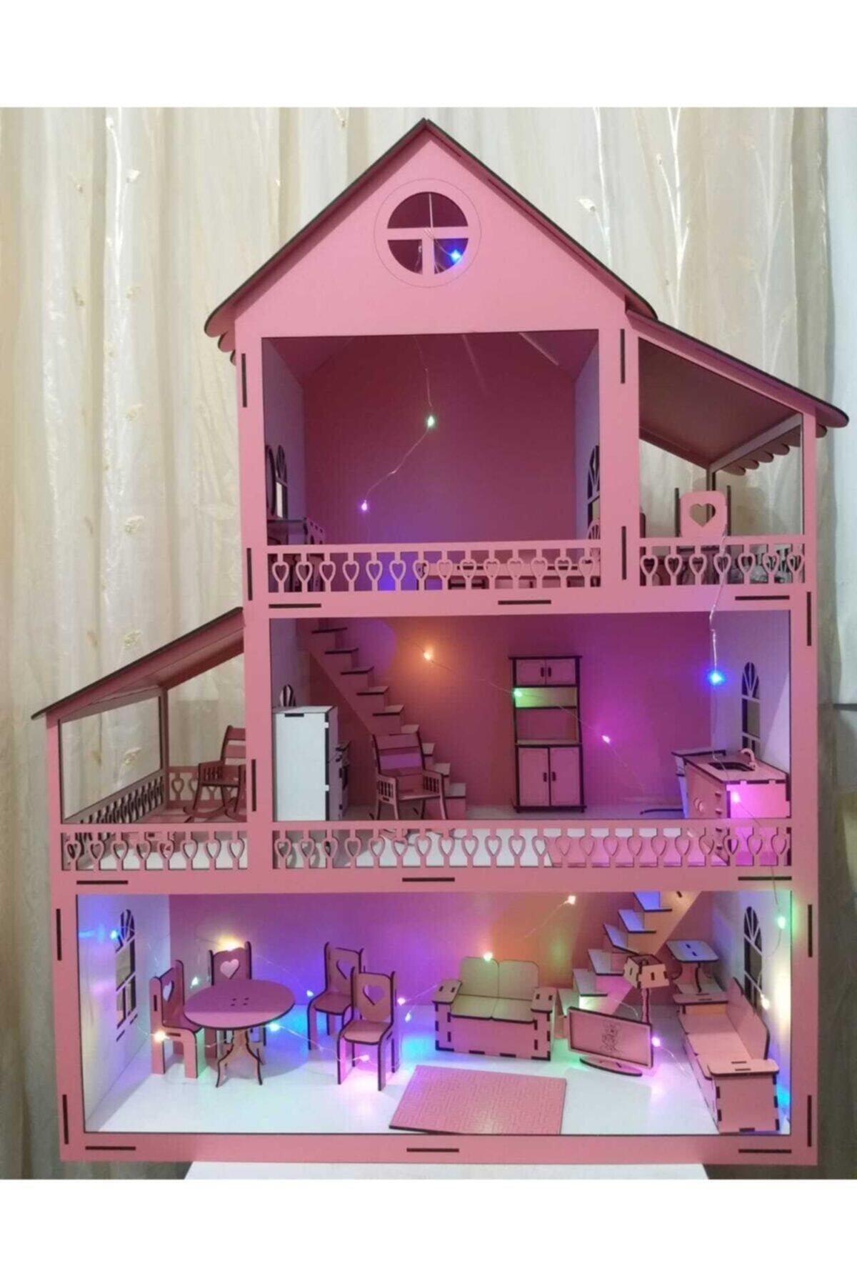 Led Lighted Wooden Playhouse Large Size (76cm X 57cm X 25cm)