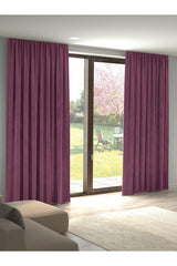 Velvet Textured Mountbatten Pink Island Backdrop Curtain Extraforward Pleated - Swordslife