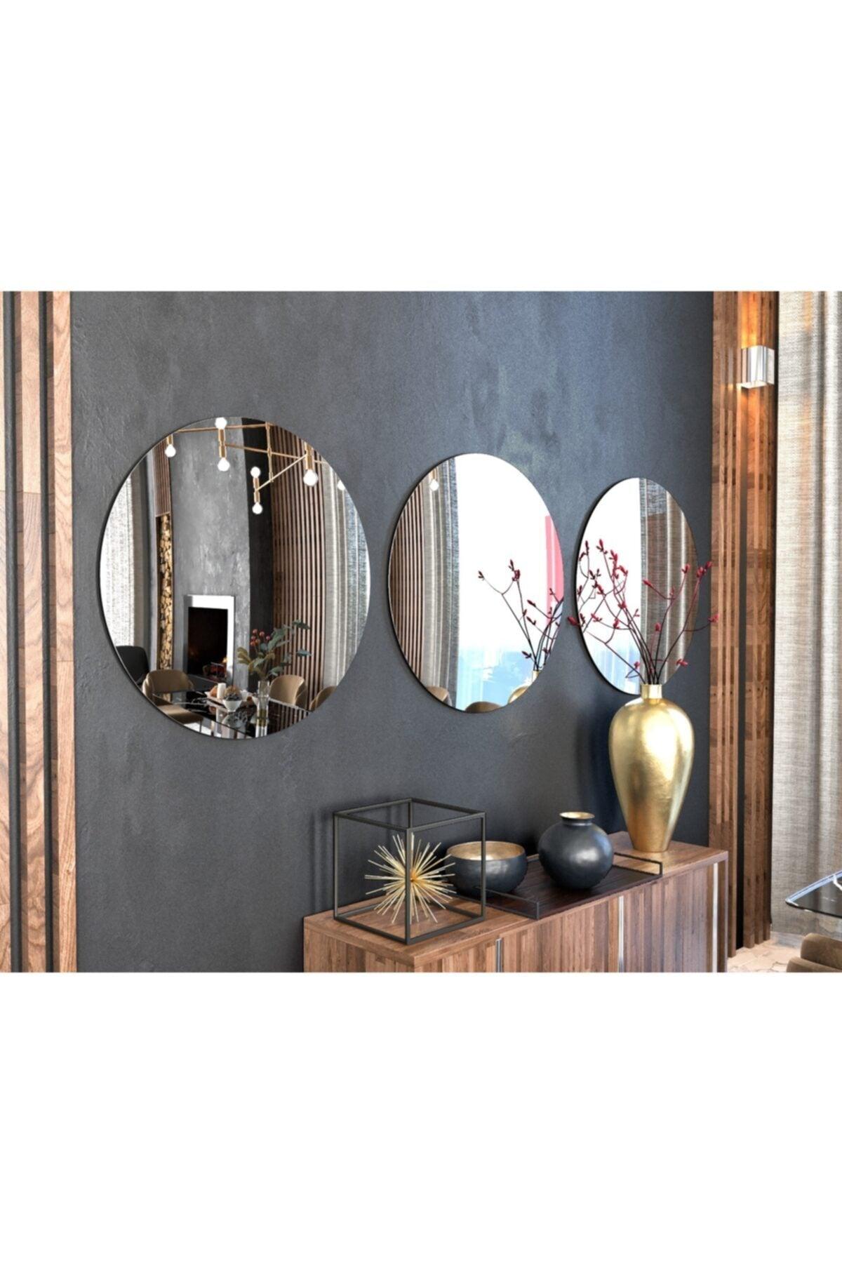 Camex 40 cm Three Piece Decorative Round Shaped Mirror - Swordslife