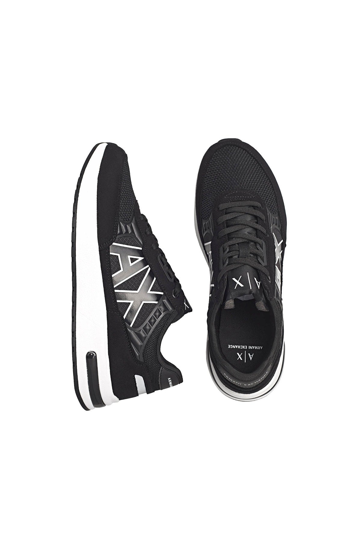 Men's Black Lace-Up Sneakers