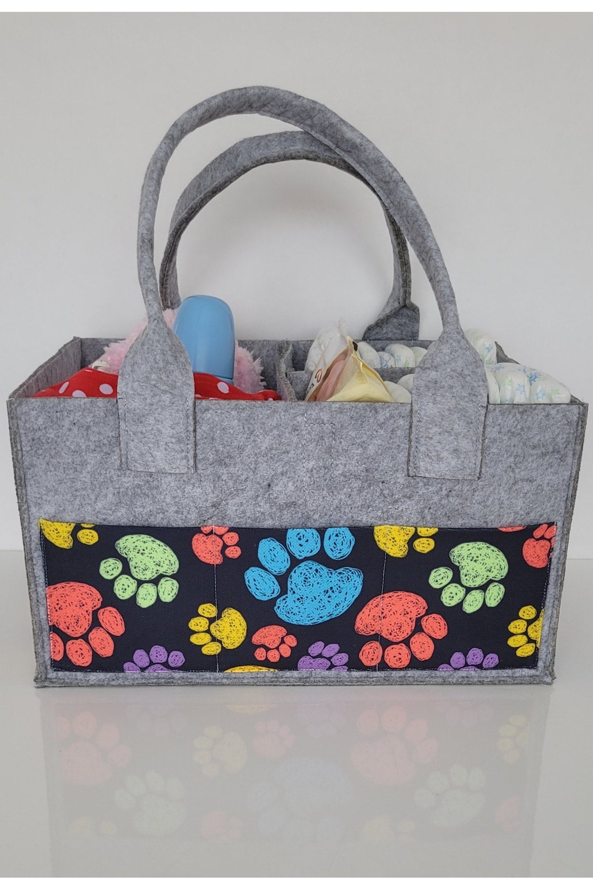 Handmade Multi-Purpose Felt Mother Baby Care And Organizer Bag Functional Organizer With Lid