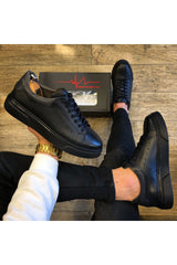Genuine Leather Black Casual Men's Shoes