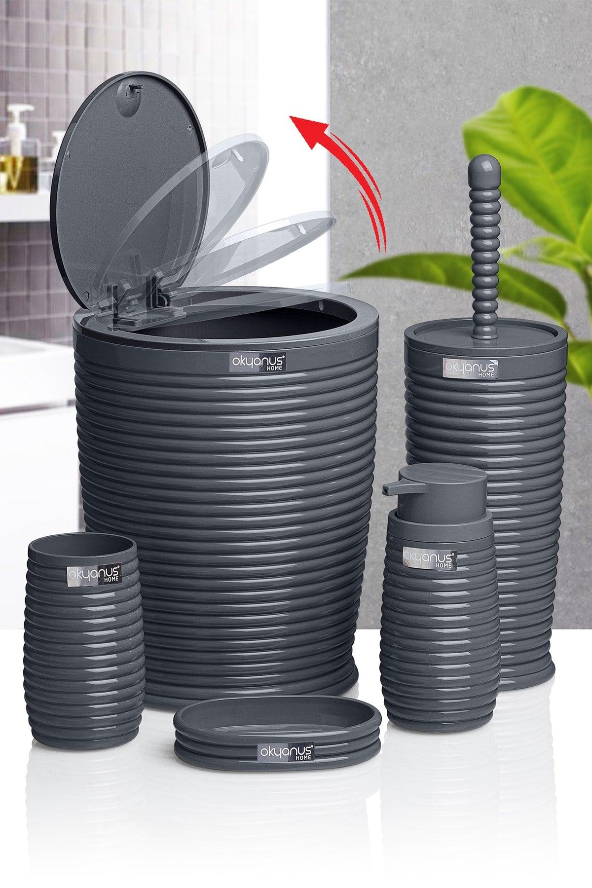 Anthracite Elegans 5 Pcs Bathroom Set - Swordslife