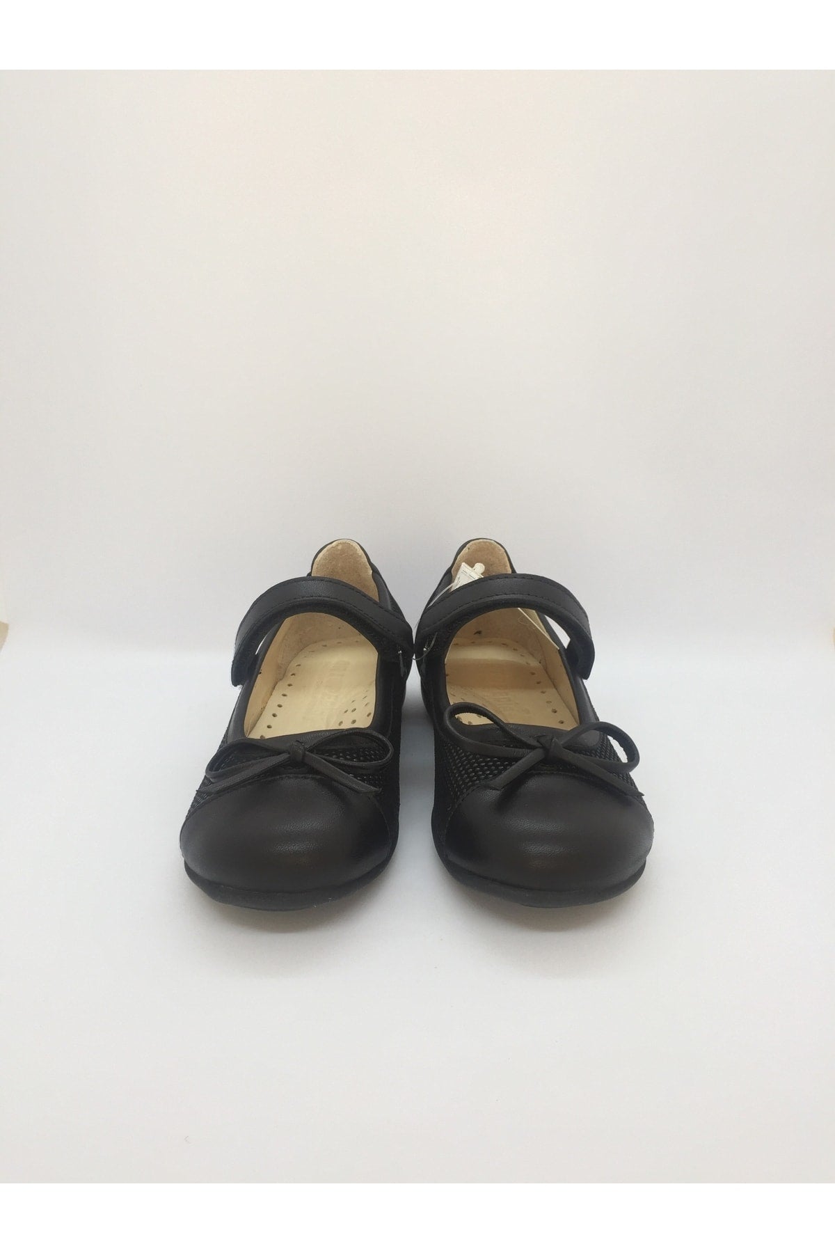 Orthopedic Kids Leather Flat Shoes 104 - Black Dotted