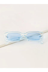 Chunky Frame Vintage Transparent Blue Sunglasses
