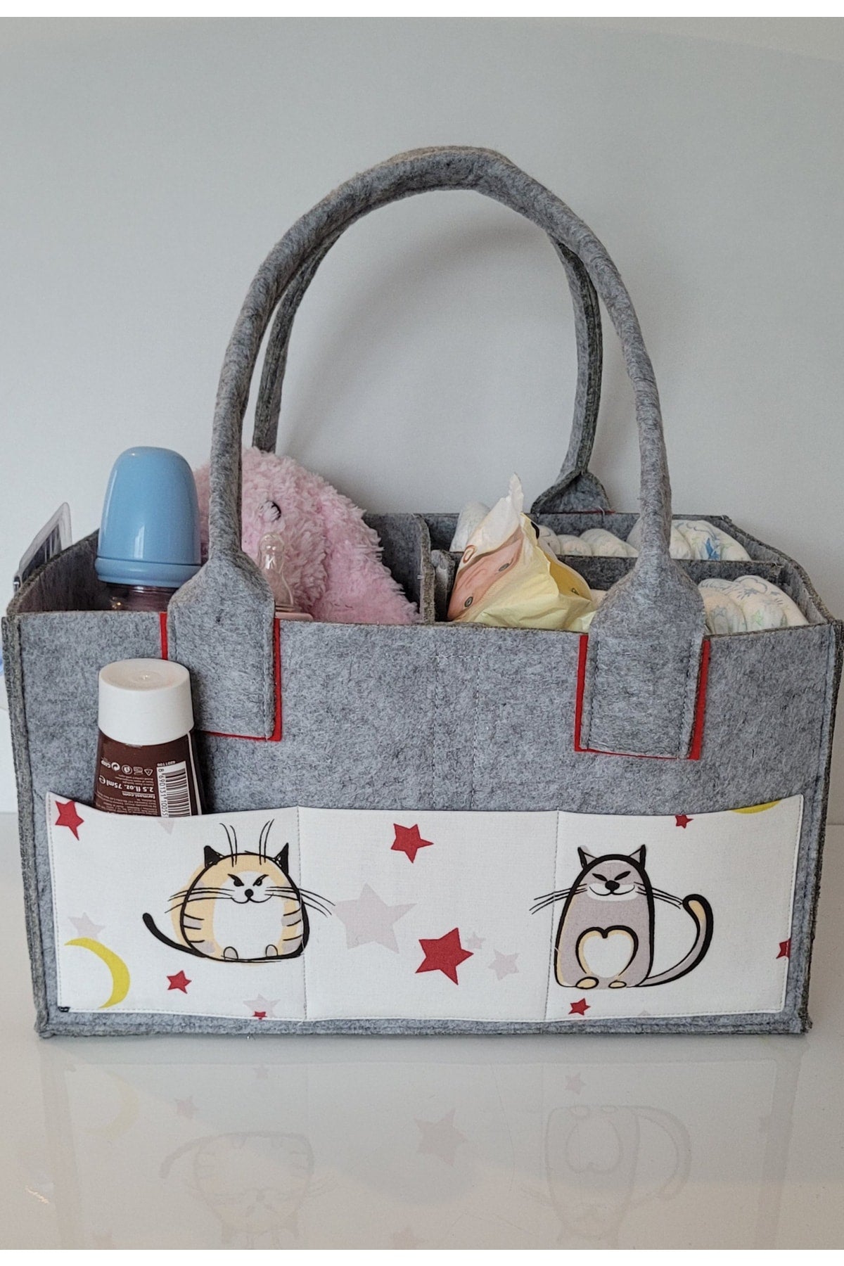 Handmade Multi-Purpose Felt Mother Baby Care And Organizer Bag Functional Organizer With Lid