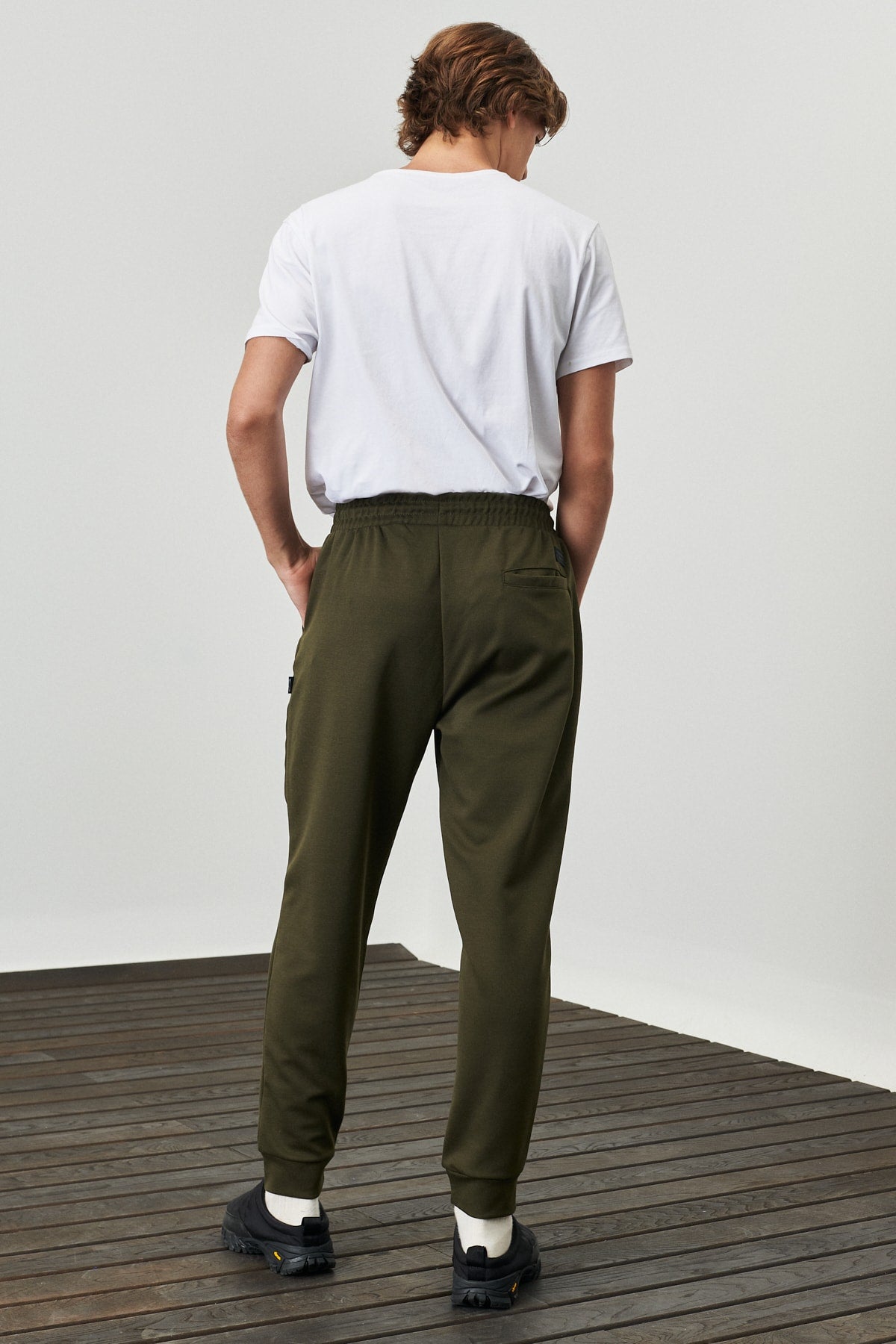 Men's Khaki Standard Fit Normal Cut Waist And Elastic Elasticated Comfortable Sports Sweatpants