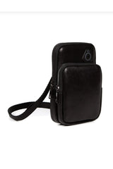 Headphone Outlet Genuine Leather Phone Compartment Cross Shoulder Bag