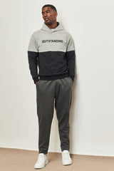 Men's Anthracite-melange Standard Fit Normal Cut Elastic Waist And Legs Comfortable Sports Sweatpants