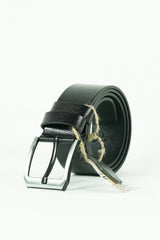 Genuine Buffalo Leather Men's Belt 4.5 Cm Black Jeans Sport Belt