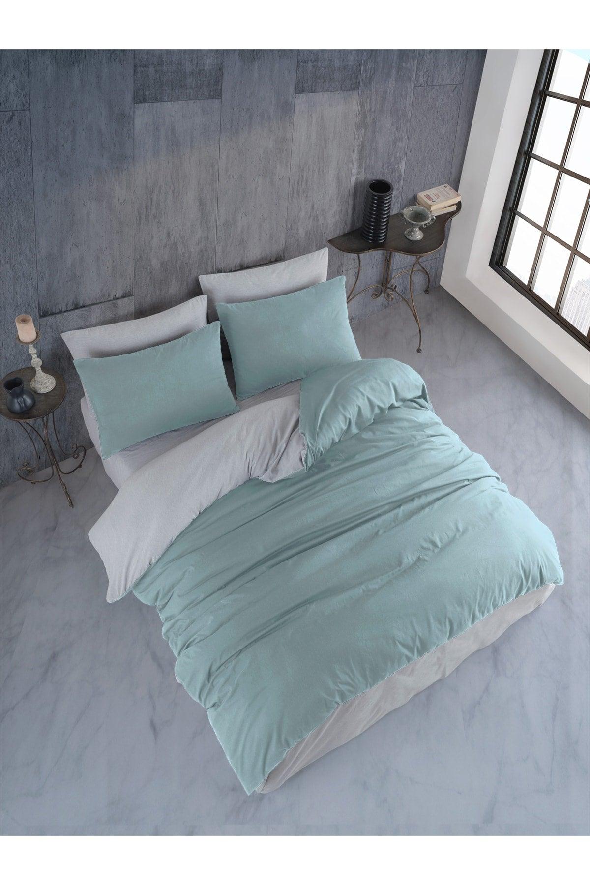 Duvet Cover Set Single Mint Green-gray - Swordslife