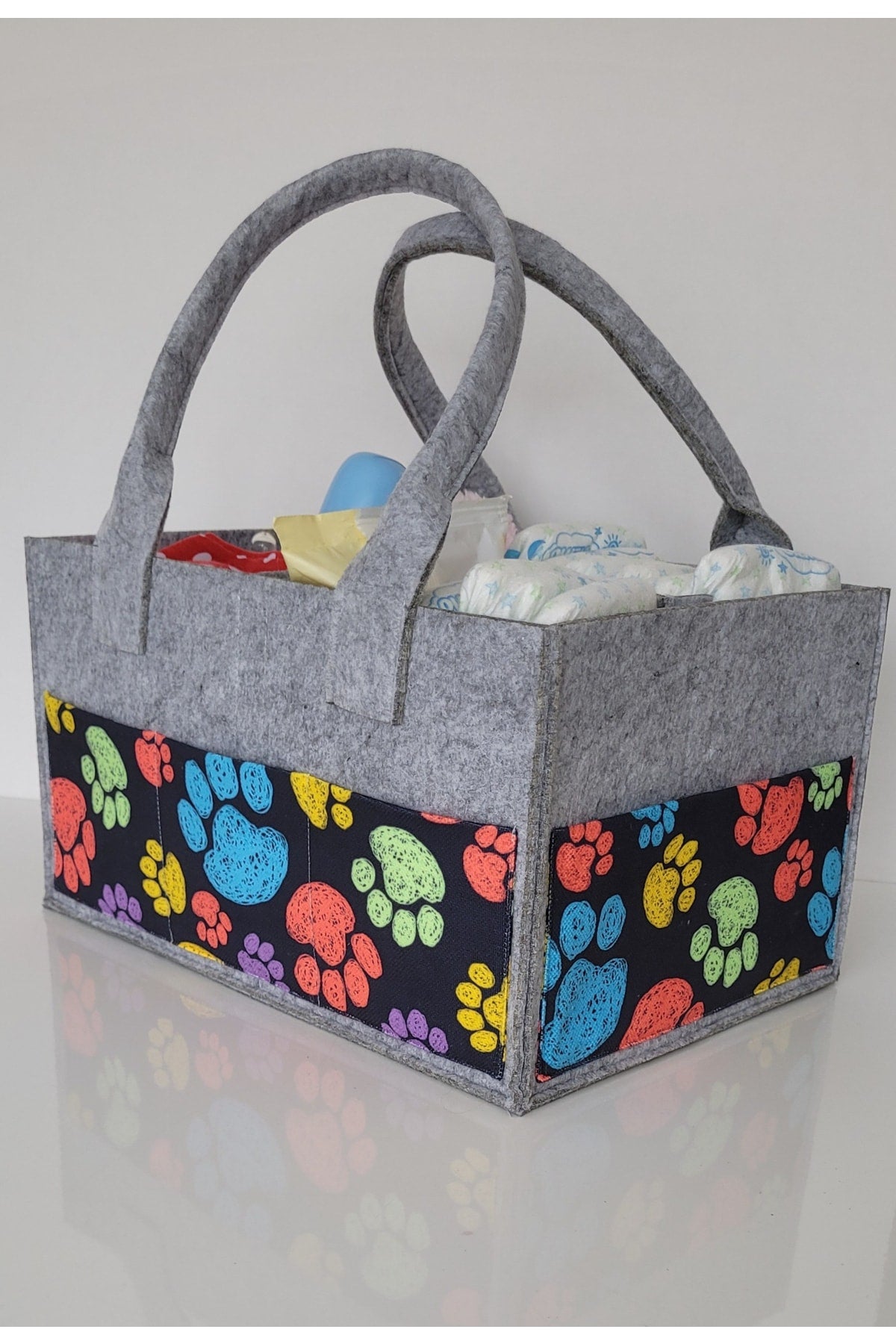 Handmade Multi-Purpose Felt Mother Baby Care And Organizer Bag Functional Organizer With Lid