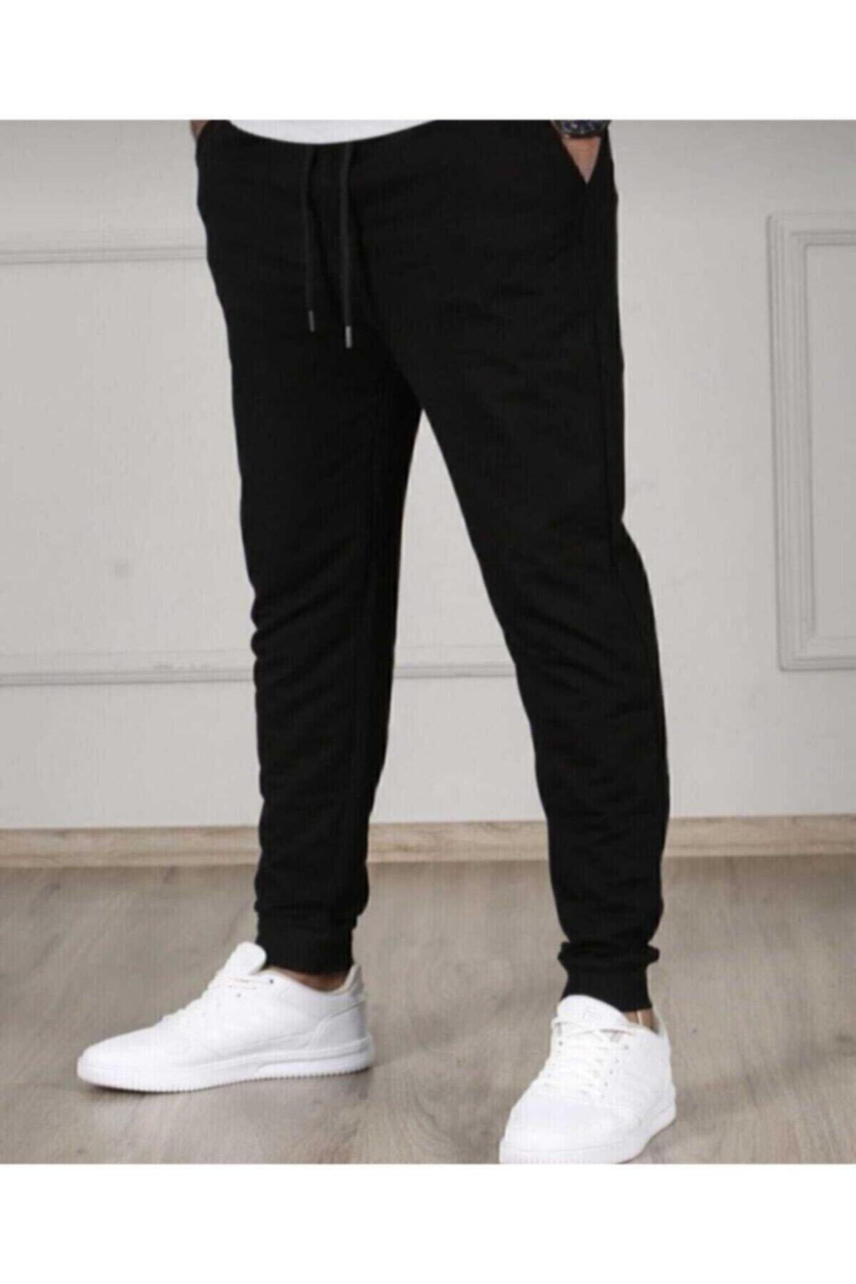 Black Color Men's Slim Fit Jogger Bottom Tracksuit