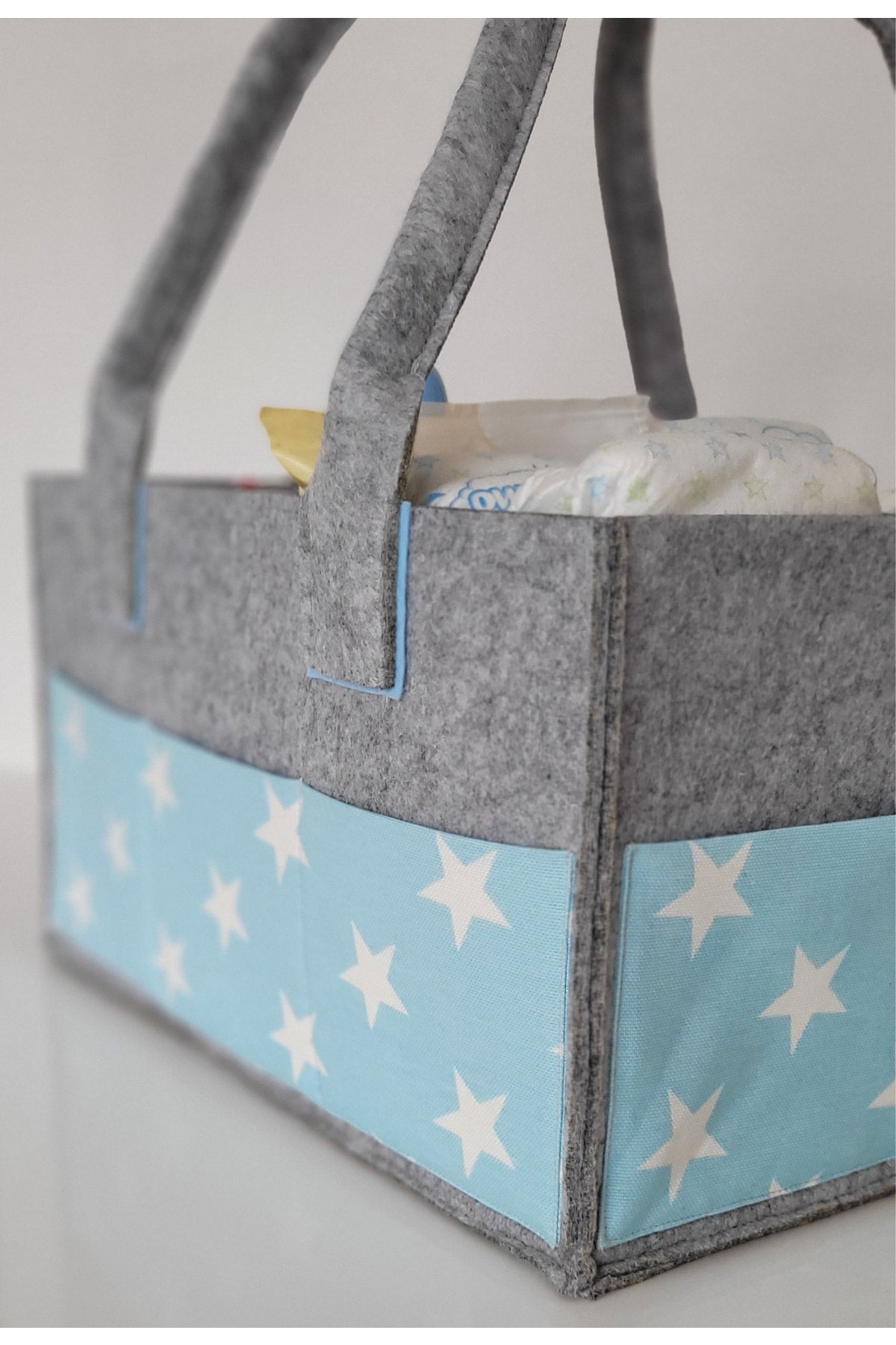 Handmade Multi-Purpose Felt Mother Baby Care And Organizer Bag Functional Organizer With Lid