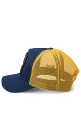 V1 Trucker Duckside - Unisex Navy Blue-Yellow Cap with 11 Code Logo