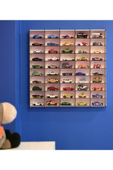 Toy Car Shelf 50pcs Tumbled White (Suitable For Hotwheels ,Matcbox Cars)