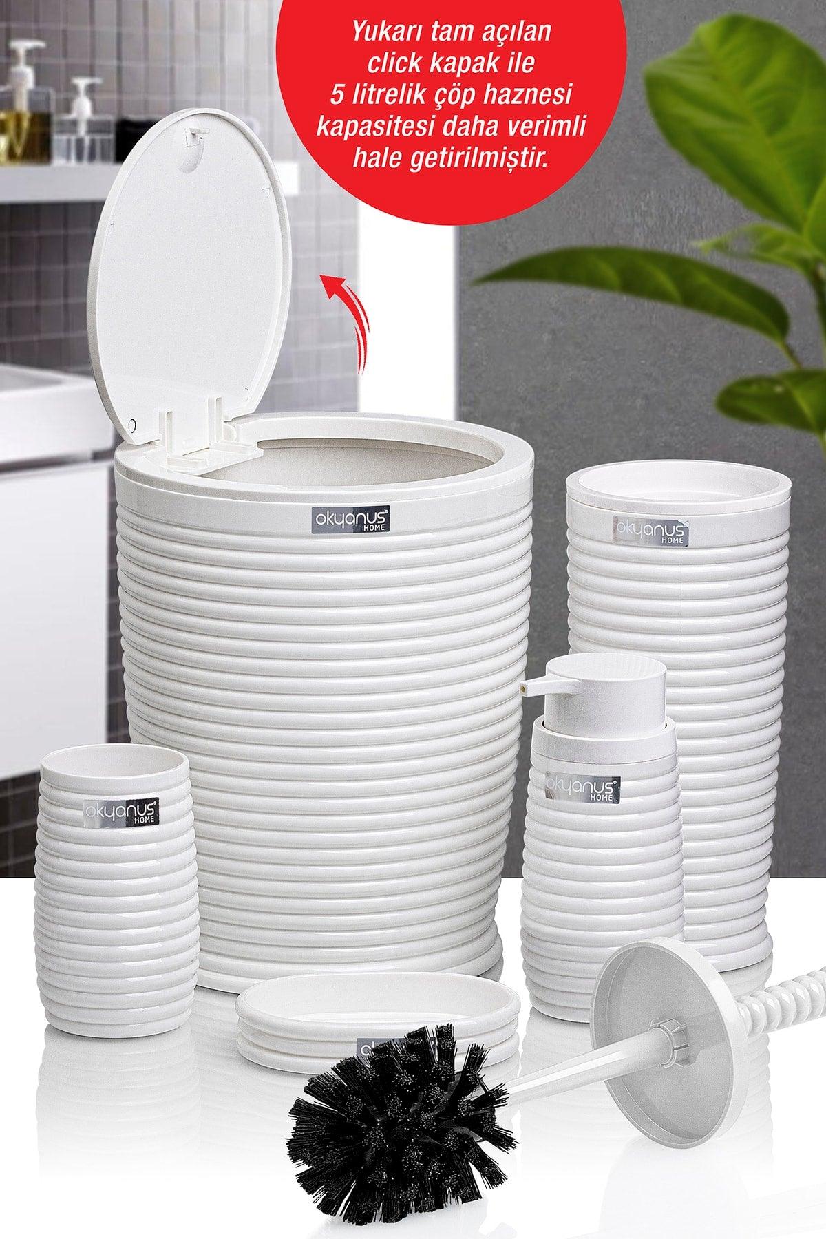 White Elegans 5 Pcs Bathroom Set - Swordslife