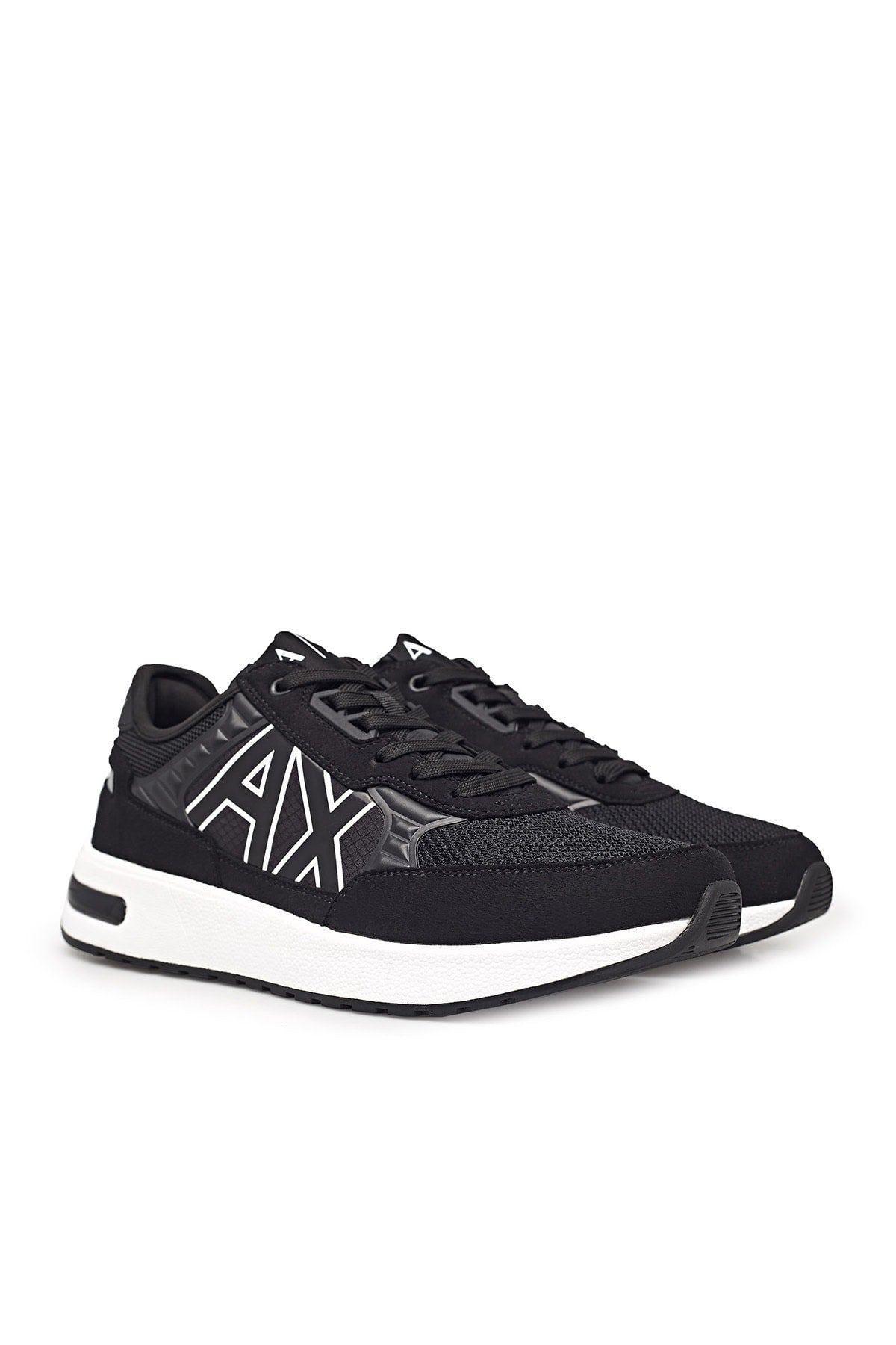 Men's Black Lace-Up Sneakers