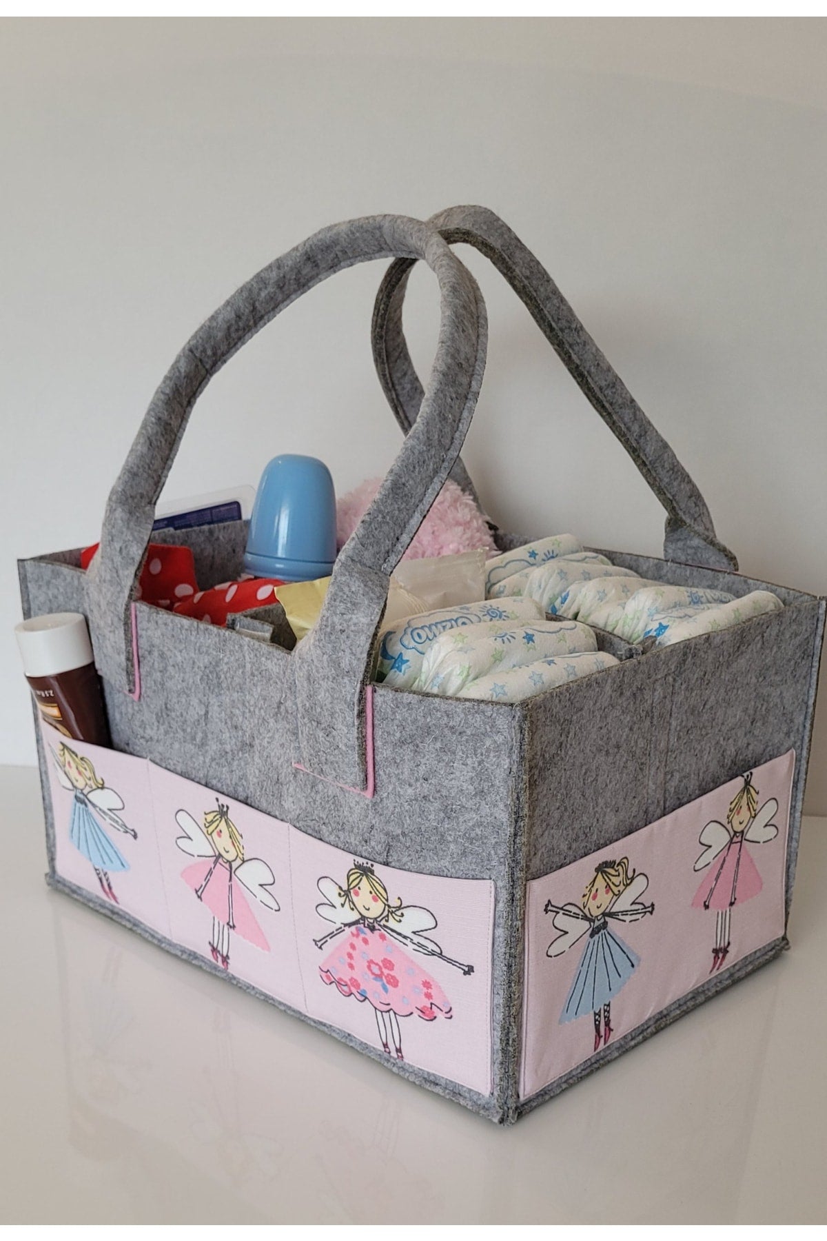 Handmade Multi-Purpose Felt Mother Baby Care And Organizer Bag Functional Organizer With Lid