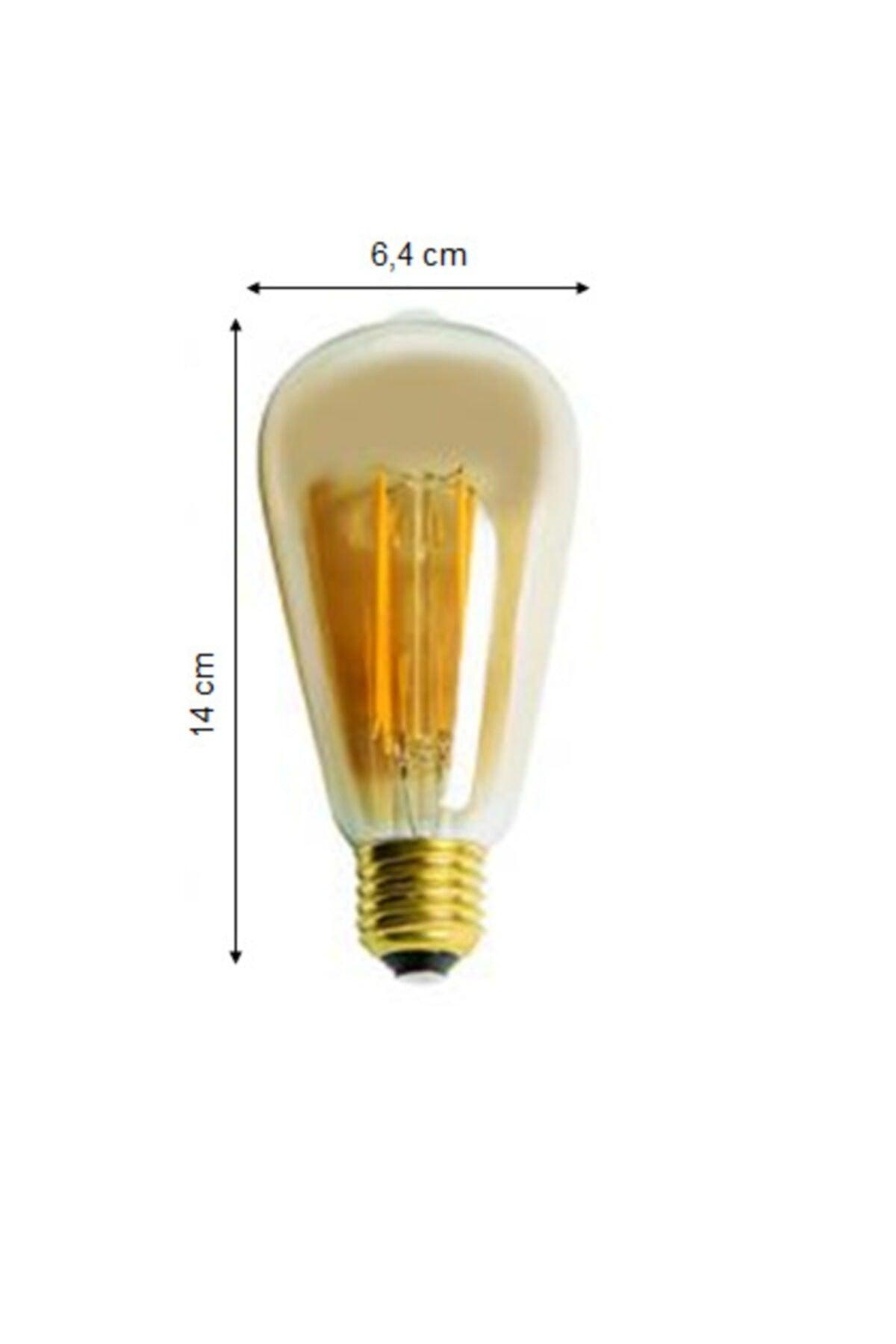 4350 4w Long Rustic Filament Bulb E27 Socket