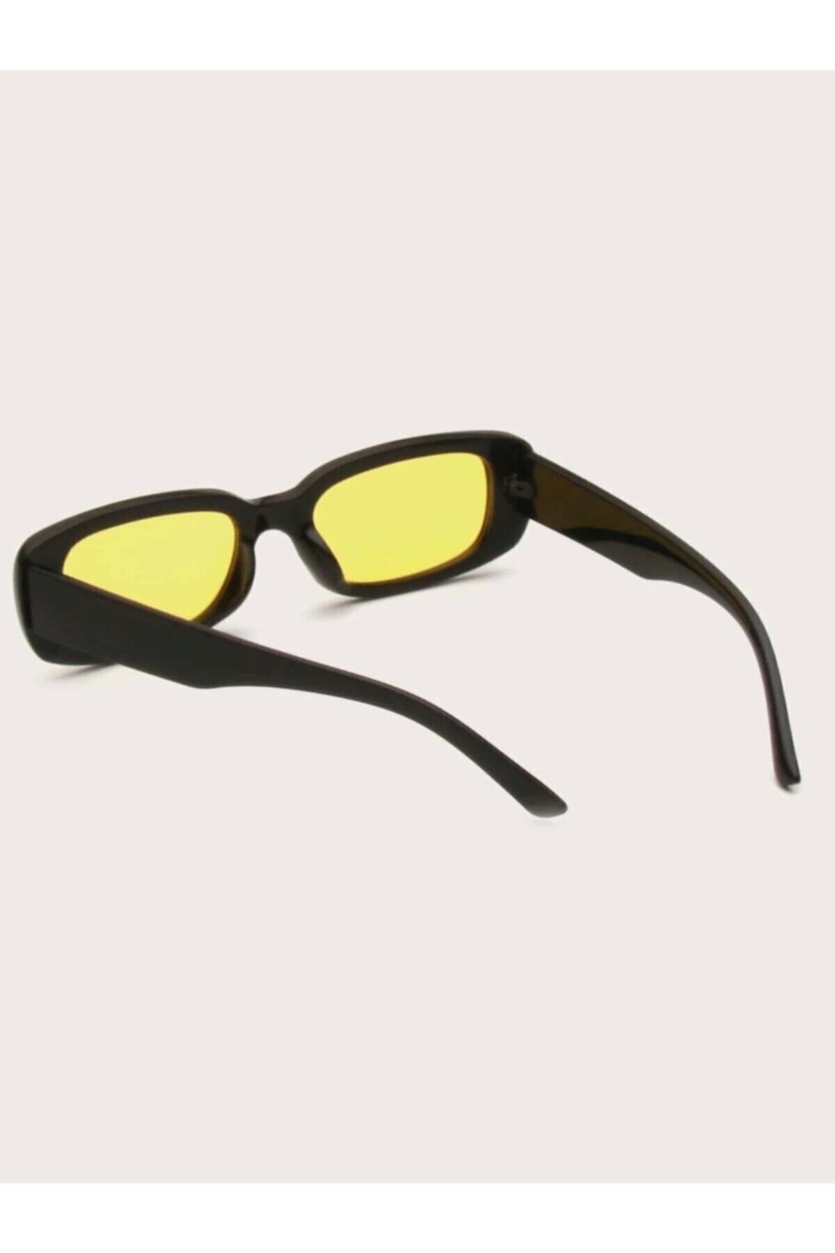 Chunky Frame Vintage Yellow Black Sunglasses