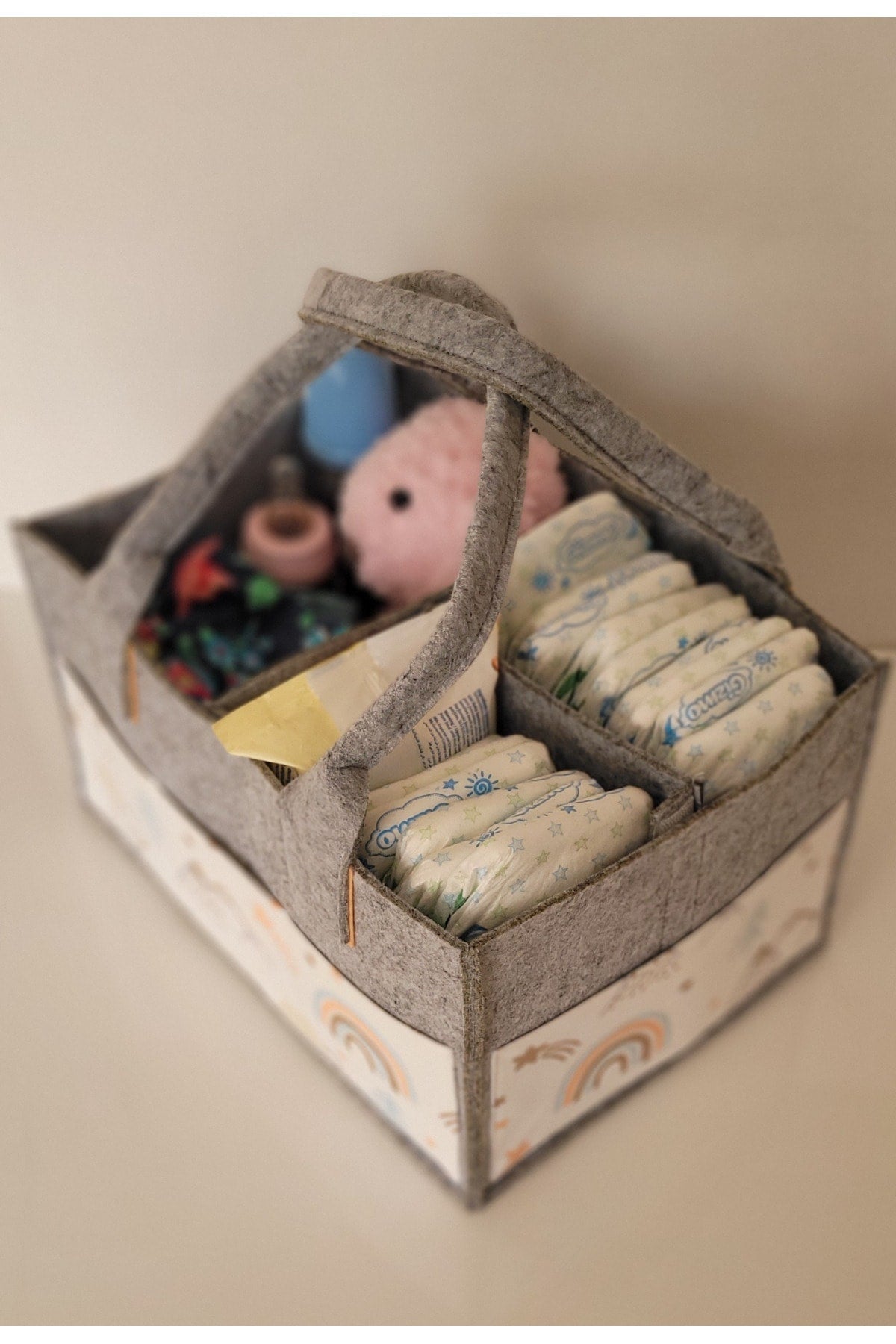 Handmade Multi-Purpose Felt Mother Baby Care And Organizer Bag Functional Organizer