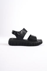 735-s Black Gladiator Platform Sandals