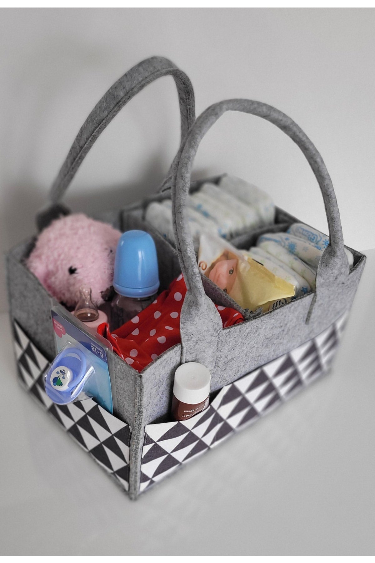 Handmade Multi-Purpose Felt Mother Baby Care And Organizer Bag Functional Organizer With Lid