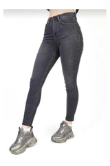 Tokyo Anthracite High Waist Slim Leg Skinny Lycra Jeans - Swordslife