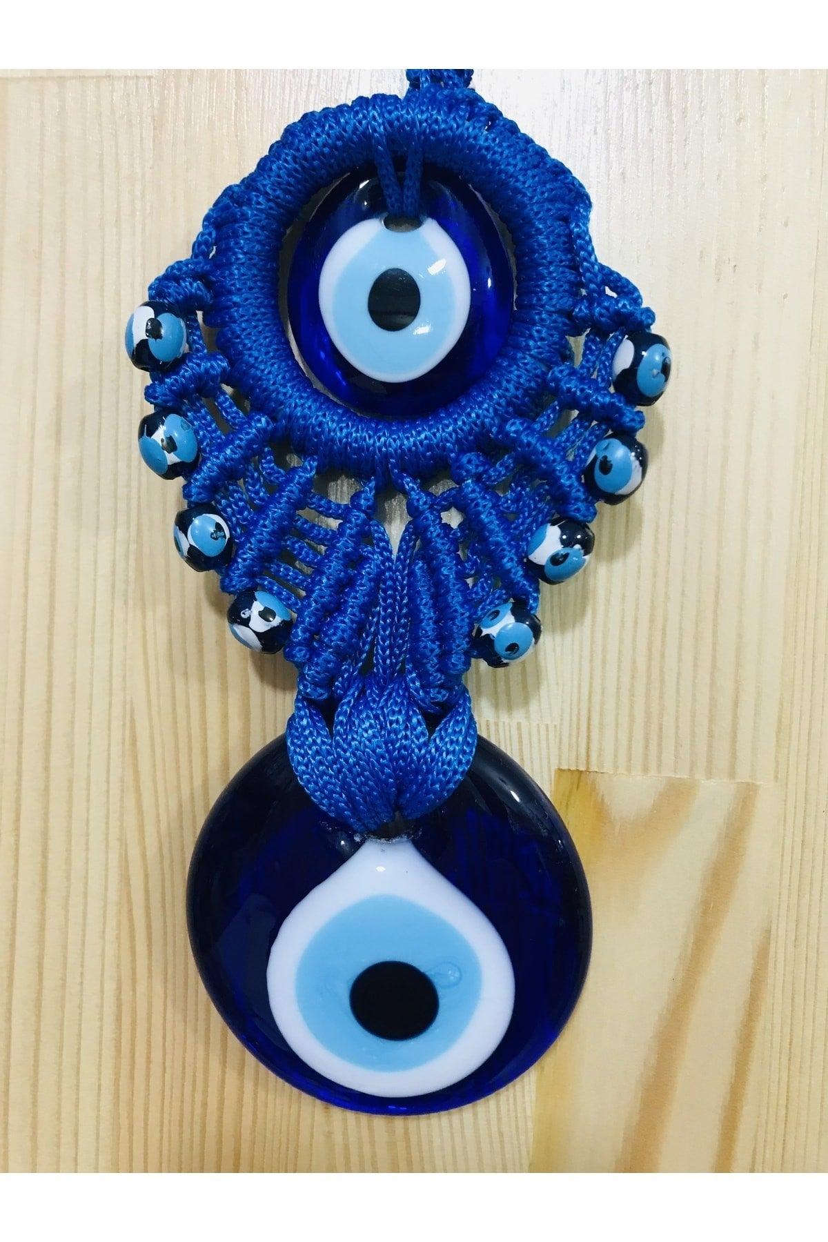 5,5 Cm Evil Eye Charm - Evil Eye Bead - Knitted Evil Eye Bead Ornament - Wall Ornament Garden Ornament Tree Ornament - Swordslife