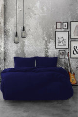 Akfil Cotton Navy Blue Double Duvet Cover Set - Swordslife