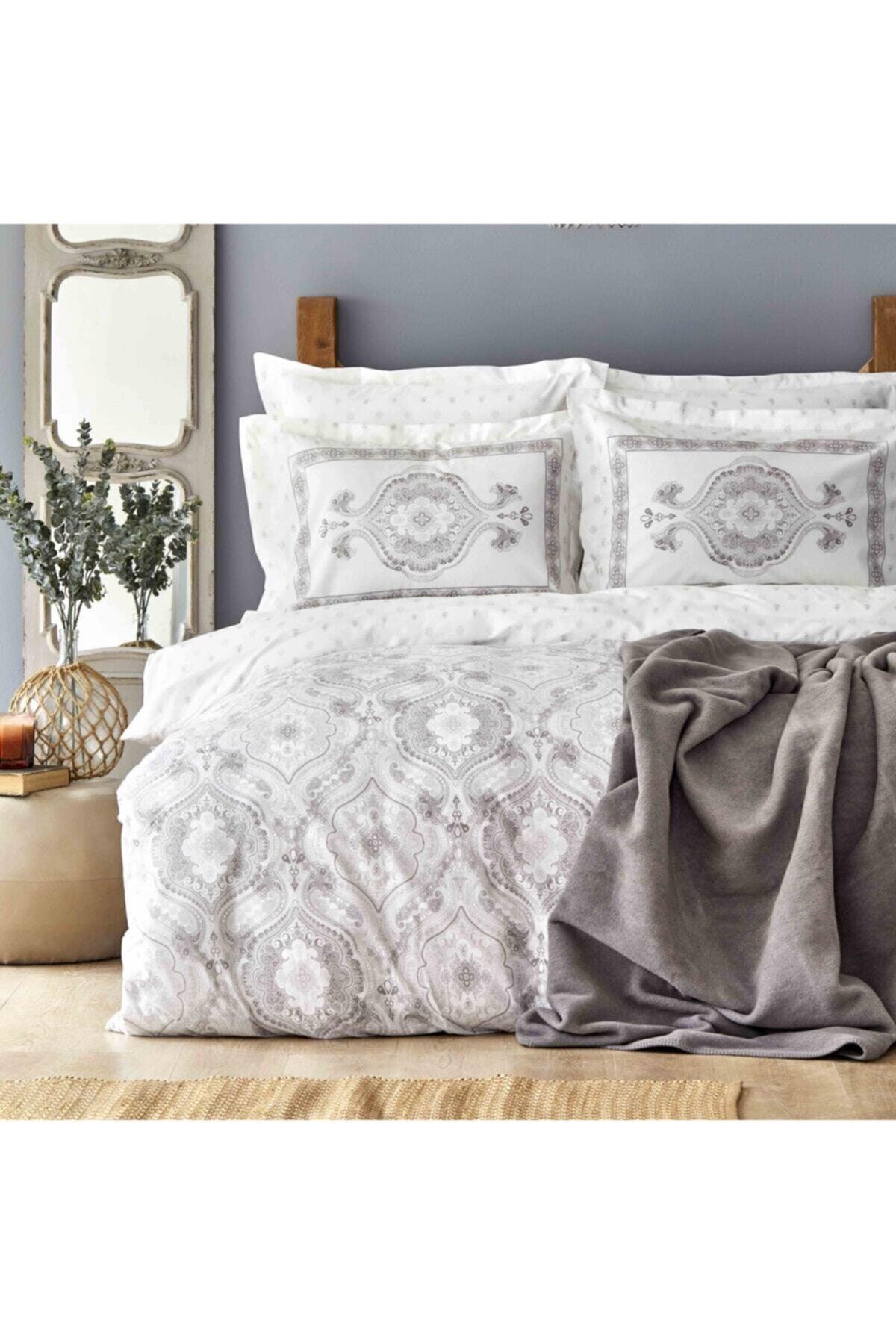 Arlen Gray Double Cotton Duvet Cover Set Blanket Set - Swordslife