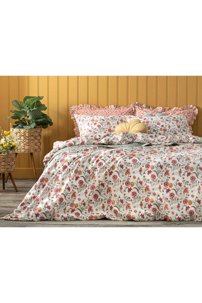 Blissful Garden Cotton Double Duvet Cover Set 200x220 Cm Pink - Swordslife