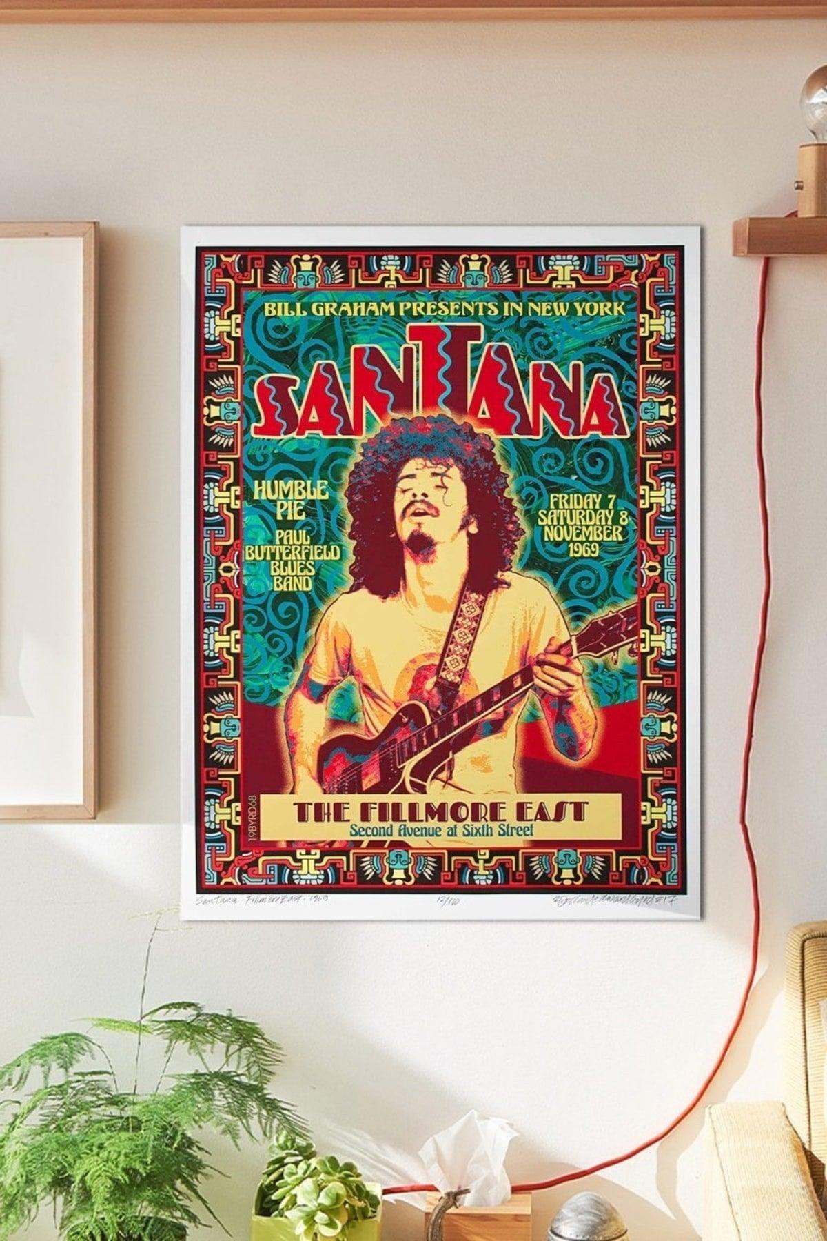 Carlos Santana Rock Wall Poster Large 45x30 Cm - Swordslife