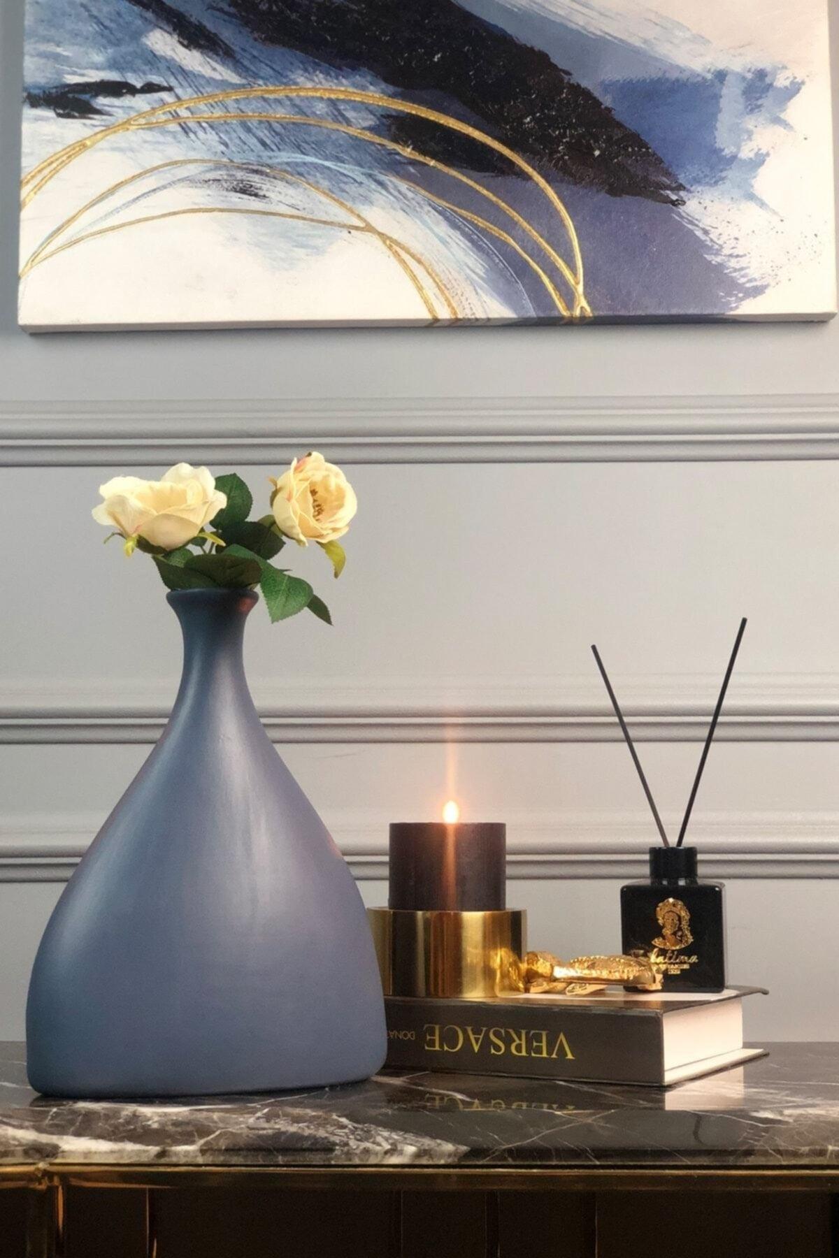 Ceramic Asymmetrical Handmade Vase-wind Blue - Swordslife
