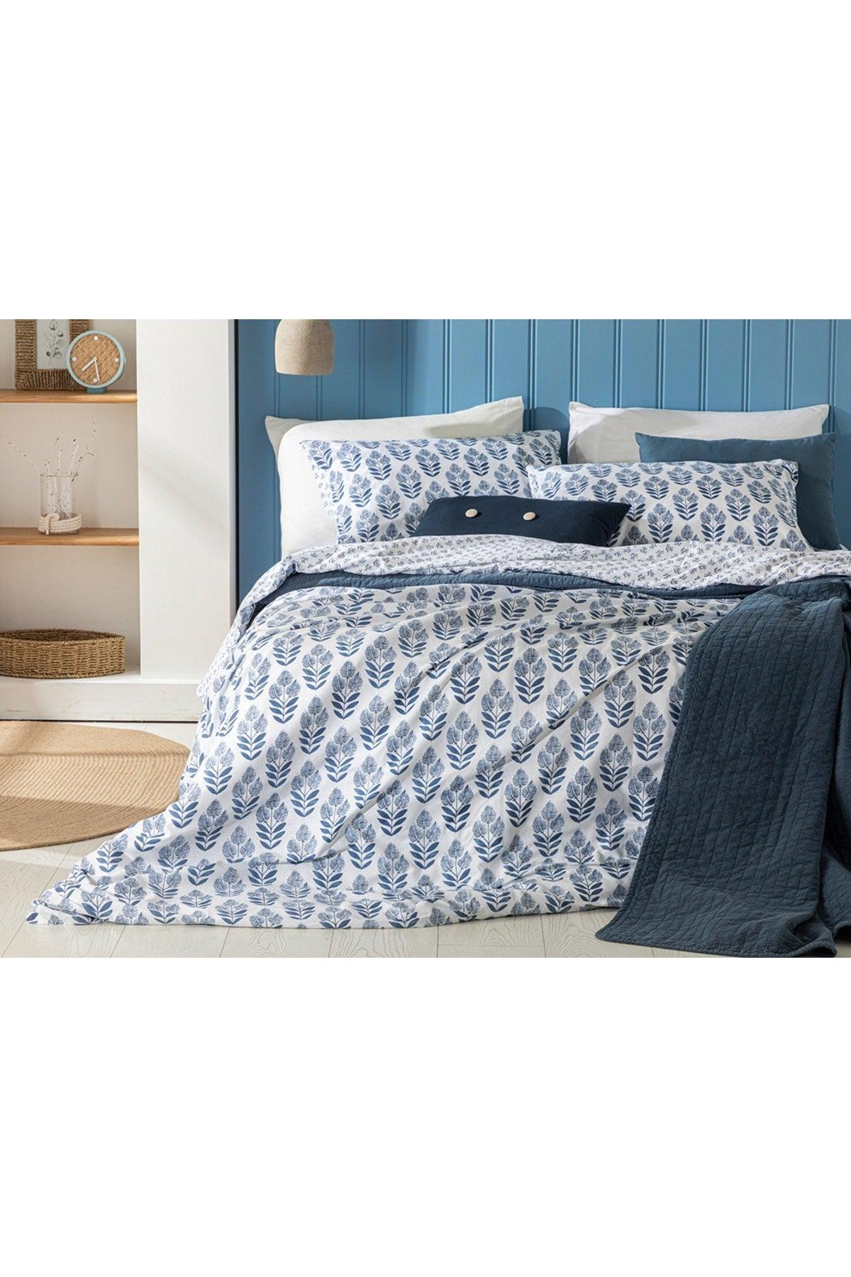 Eternal Harmony Cotton Double Duvet Cover Set 200x220 Cm Indigo - Swordslife