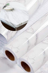 Gray 2 Pieces 5mt X 60 Cm Marble Patterned Table Bench Kitchen Waterproof Adhesive Foil Sticker - Swordslife